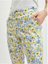 Orsay Gelb-weiße geblümte Damen-Cropped-Hose ORSAY