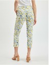 Orsay Gelb-weiße geblümte Damen-Cropped-Hose ORSAY