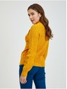 Orsay Gelber Damen Ripppullover mit Dekoknöpfen ORSAY