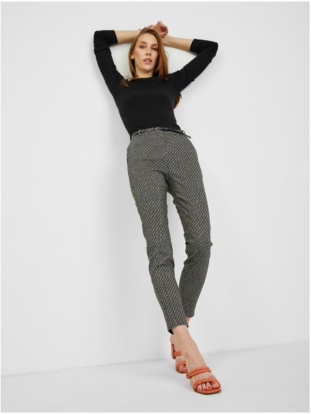 Orsay Weiß-schwarz gemusterte Damenhose ORSAY