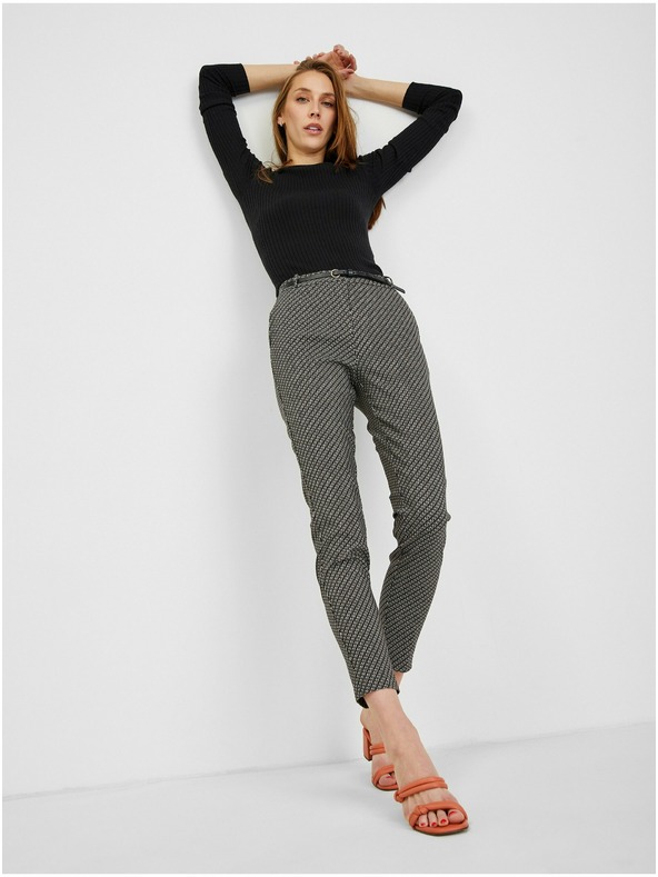 Orsay Schwarz-weiß gemusterte Damenhose ORSAY