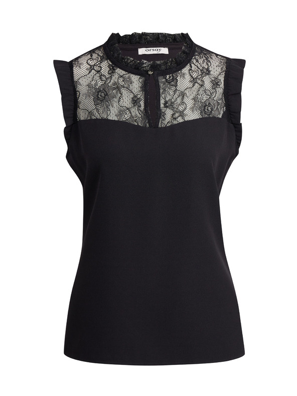 Orsay Schwarze Damenbluse mit Spitzendetail von ORSAY
