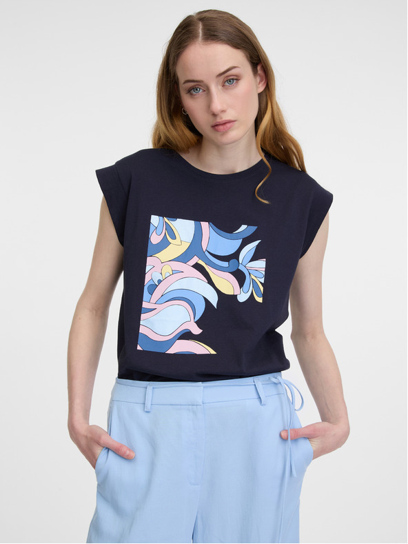 Orsay Dunkelblaues Damen-T-Shirt ORSAY