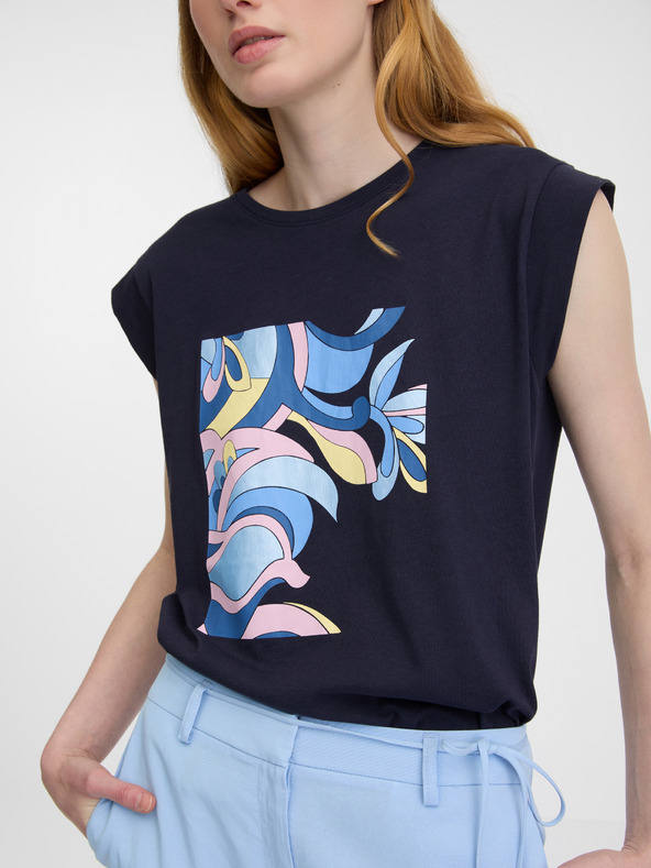 Orsay Dunkelblaues Damen-T-Shirt ORSAY