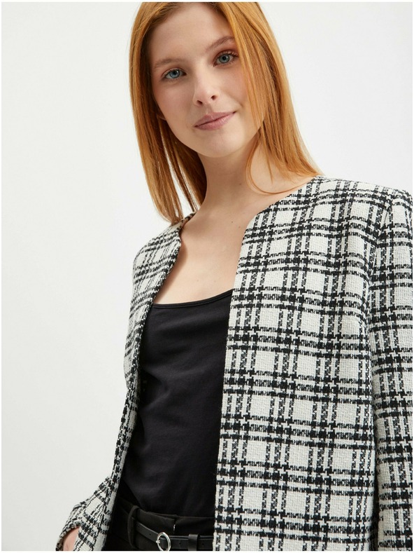 Orsay Schwarz-weiß karierte Damenjacke ORSAY