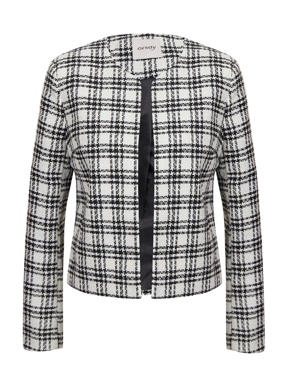 Orsay Schwarz-weiß karierte Damenjacke ORSAY