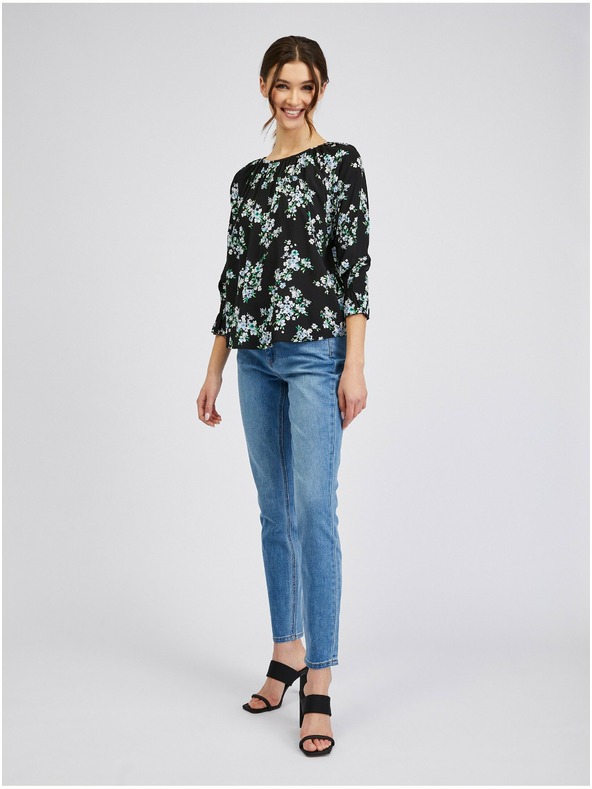 Orsay Schwarze geblümte Bluse ORSAY
