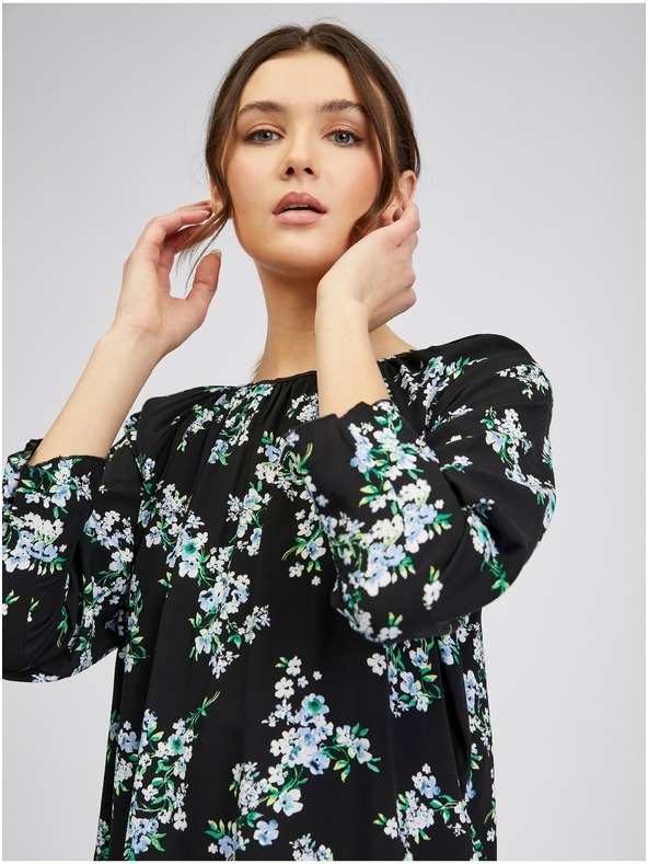 Orsay Schwarze geblümte Bluse ORSAY