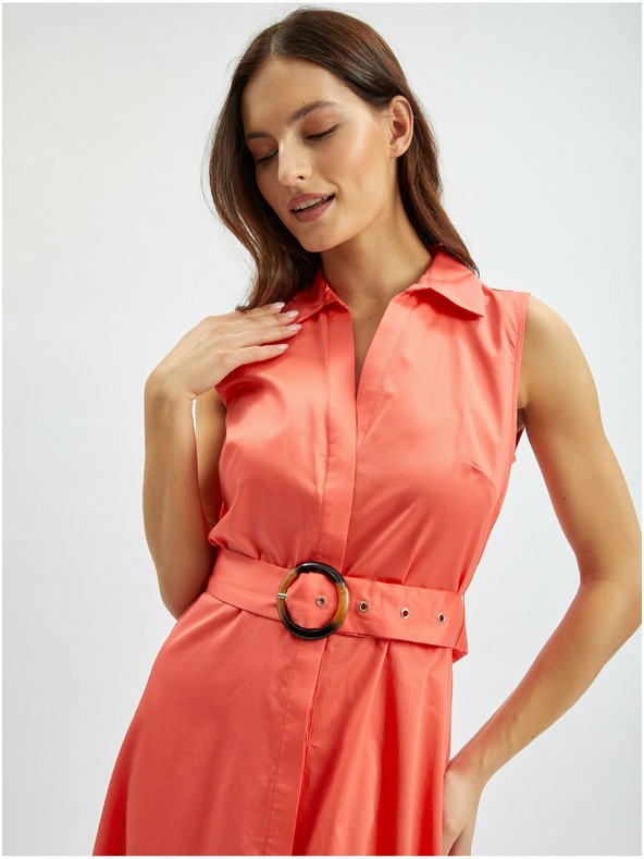 Orsay Orange Damen Hemdblusenkleid im Midilänge von ORSAY