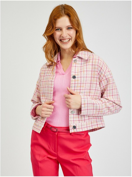 Orsay Rosa karierte Damenjacke ORSAY