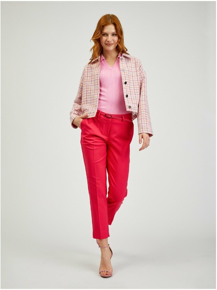 Orsay Rosa karierte Damenjacke ORSAY