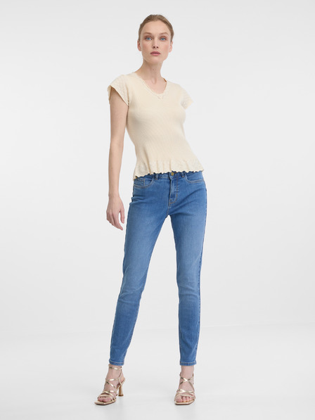 Orsay Beigefarbenes Damen Kurzarm-T-Shirt ORSAY