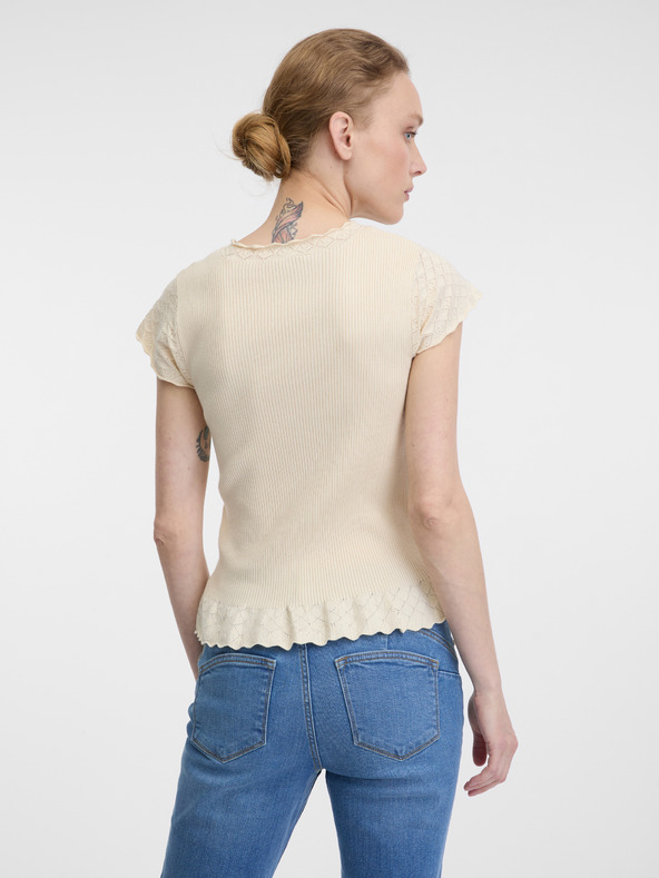 Orsay Beigefarbenes Damen Kurzarm-T-Shirt ORSAY