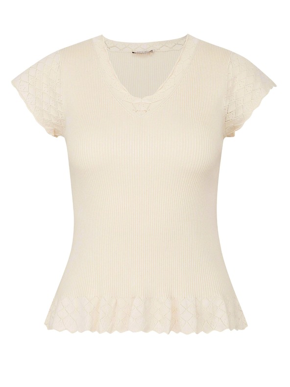 Orsay Beigefarbenes Damen Kurzarm-T-Shirt ORSAY