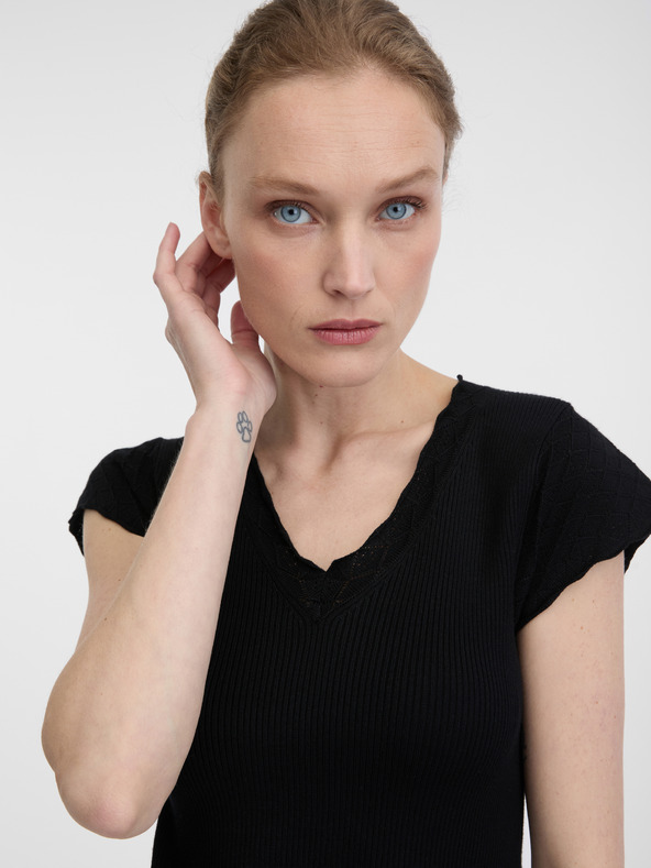 Orsay Schwarzes Damen-Kurzarmshirt ORSAY