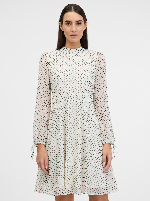 Orsay Cremefarbenes knielanges Damenkleid ORSAY