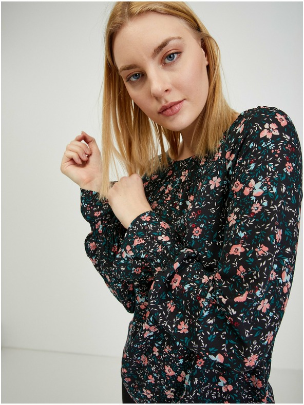 Orsay Schwarze geblümte Bluse ORSAY