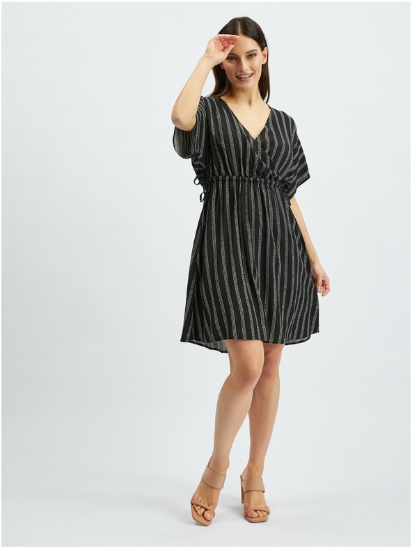 Orsay Schwarzes gestreiftes Damenkleid ORSAY