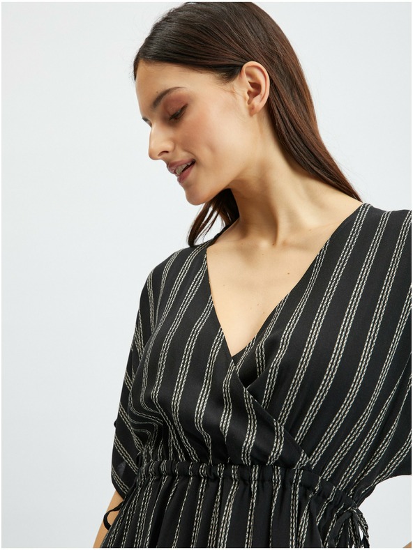 Orsay Schwarzes gestreiftes Damenkleid ORSAY