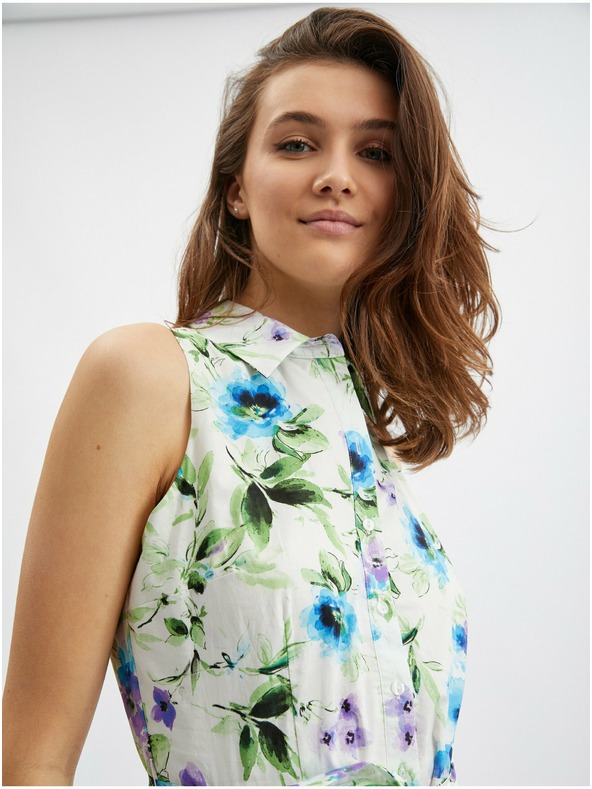 Orsay Blau-cremefarbene Blumenkleid ORSAY für Damen