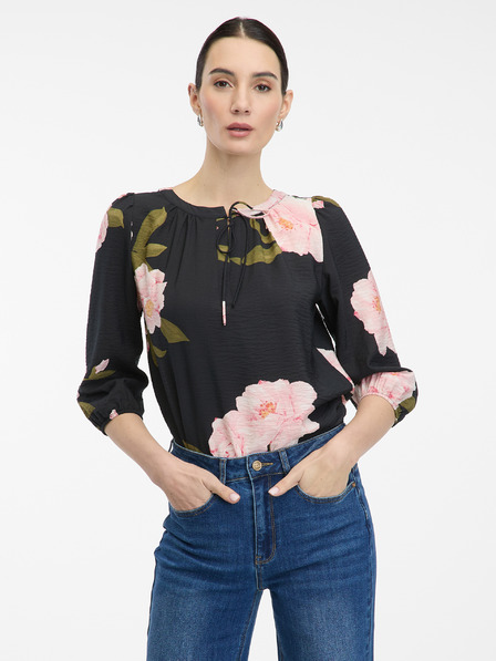 Orsay Schwarze Damen-Bluse mit Blumenmuster ORSAY
