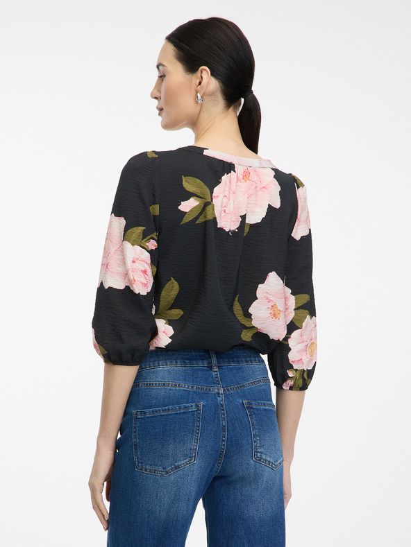 Orsay Schwarze Damen-Bluse mit Blumenmuster ORSAY
