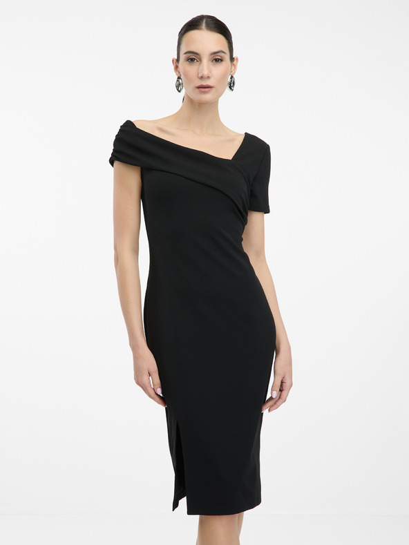 Orsay Schwarzes knielanges Damenkleid ORSAY