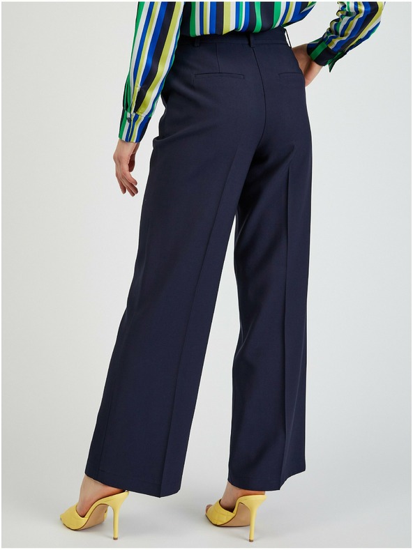 Orsay Dunkelblaue weite Damenhose mit Gürtel ORSAY