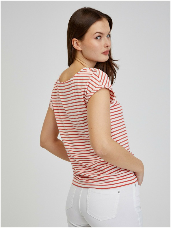 Orsay Rot-weiß gestreiftes Damen T-Shirt ORSAY