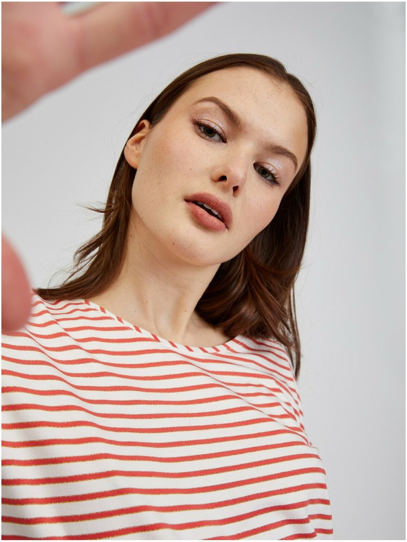 Orsay Rot-weiß gestreiftes Damen T-Shirt ORSAY