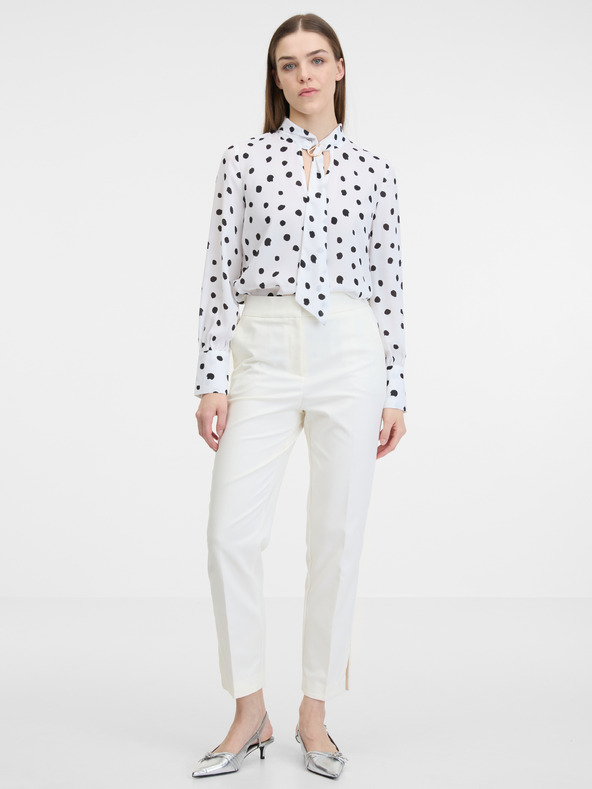 Orsay Weiße Damen-Polka-Dot-Bluse ORSAY