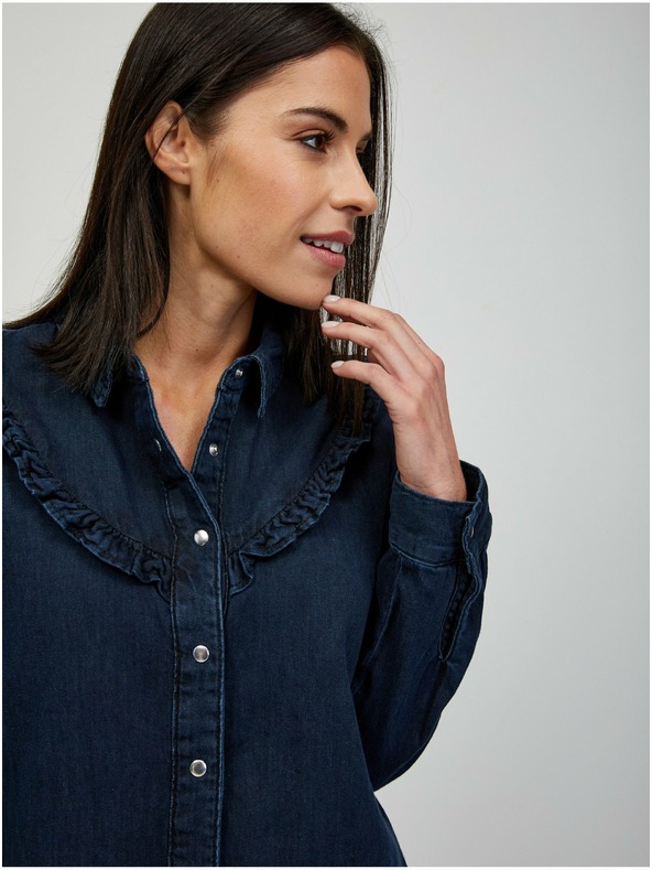 Orsay Dunkelblaues Jeanshemd ORSAY