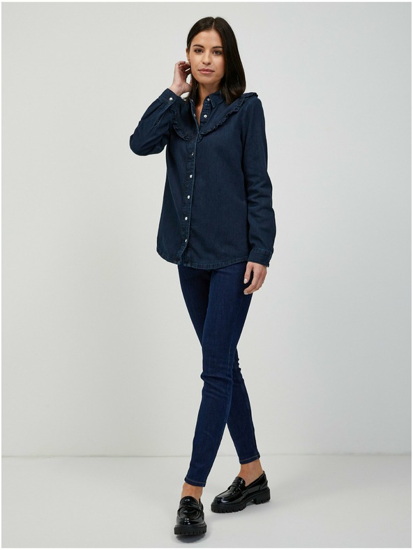 Orsay Dunkelblaues Jeanshemd ORSAY