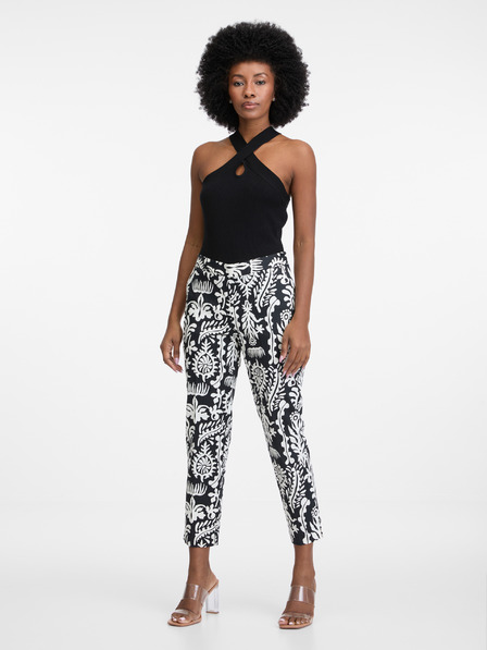 Orsay Schwarz-weiß gemusterte Damenhose ORSAY