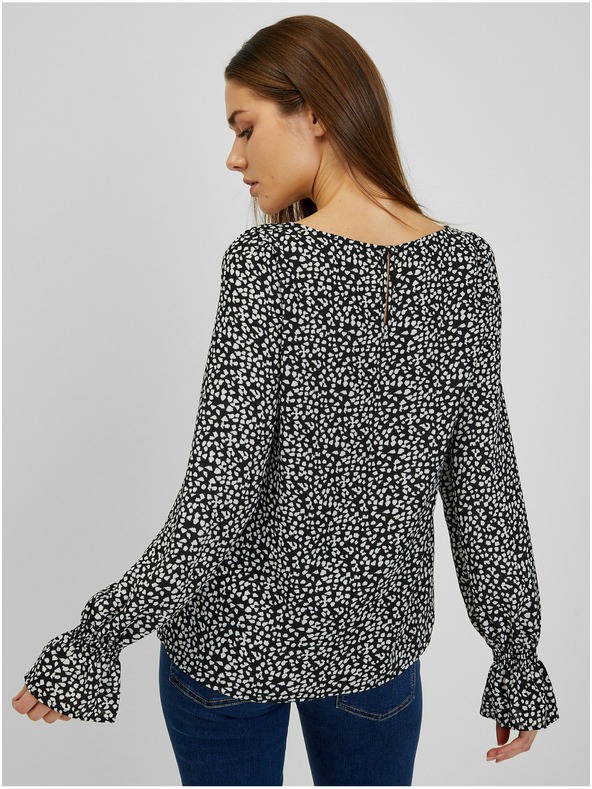 Orsay Weiß-schwarz gemusterte Damenbluse ORSAY