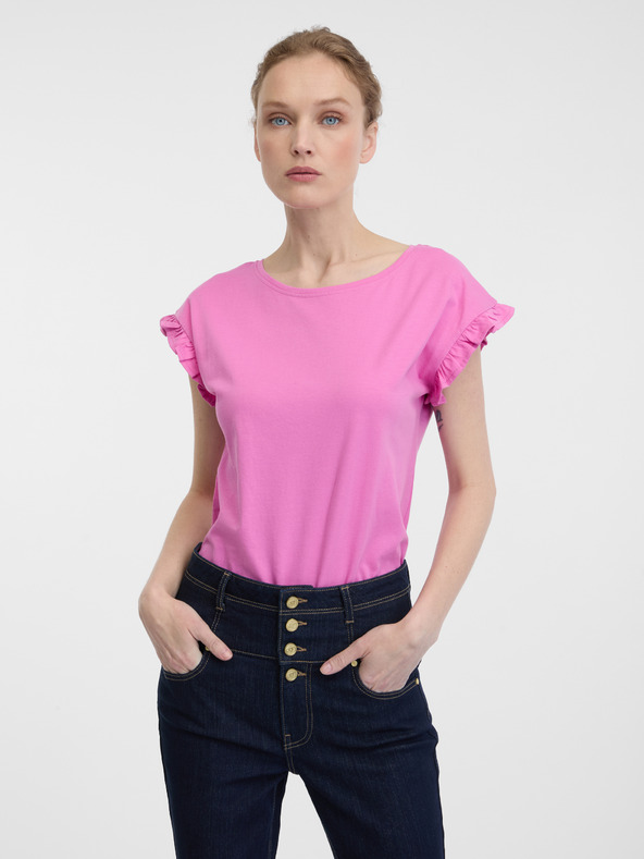 Orsay Rosa Damen Kurzarm-T-Shirt ORSAY