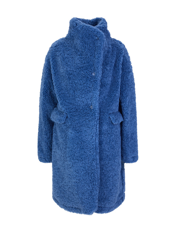 Orsay Blauer Damenmantel aus Kunstfell ORSAY