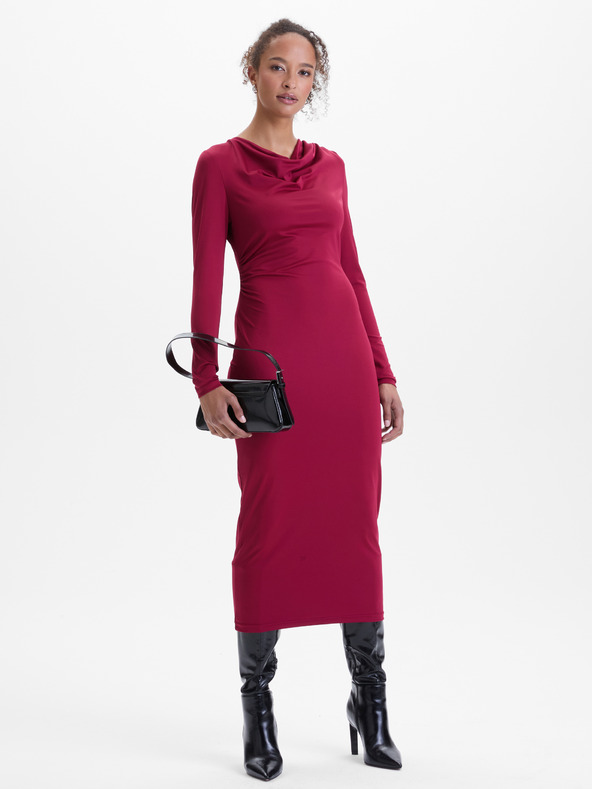 Orsay Weinrotes Damen Midikleid ORSAY