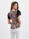 Orsay Blaue und schwarze Damenbluse mit Blumen ORSAY