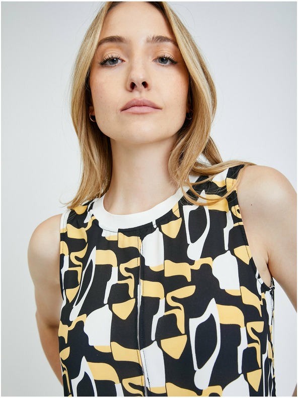 Orsay Weiß-schwarz gemusterte Bluse ORSAY