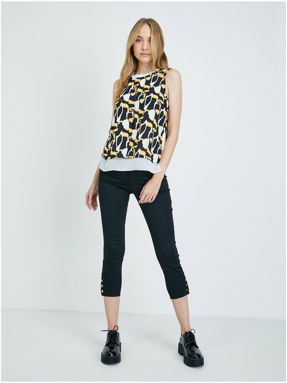 Orsay Weiß-schwarz gemusterte Bluse ORSAY