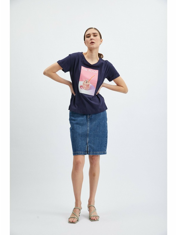 Orsay Dunkelblaues Damen-T-Shirt ORSAY