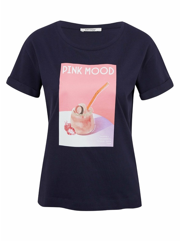 Orsay Dunkelblaues Damen-T-Shirt ORSAY