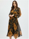 Orsay Braunes und schwarzes Damen-Midikleid mit Blumenmuster ORSAY