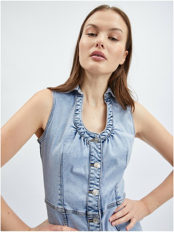 Orsay Hellblaues Damen-Denim-Kleid ORSAY