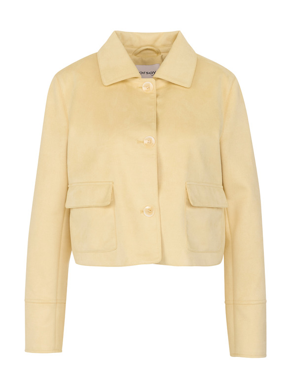 Orsay Gelbe Damenjacke aus Veloursleder ORSAY