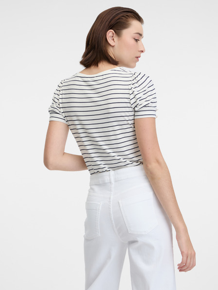 Orsay Cremefarbenes gestreiftes Damen-T-Shirt von ORSAY