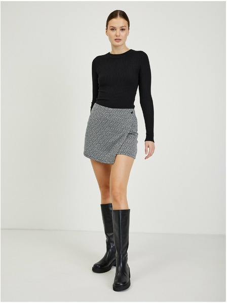 Orsay Schwarzer gemusterter Damen Rock/Shorts ORSAY