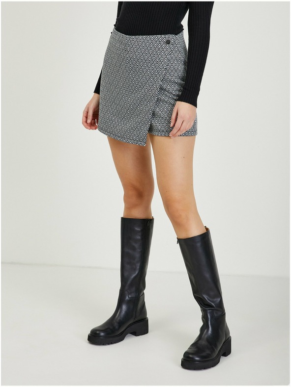 Orsay Schwarzer gemusterter Damen Rock/Shorts ORSAY