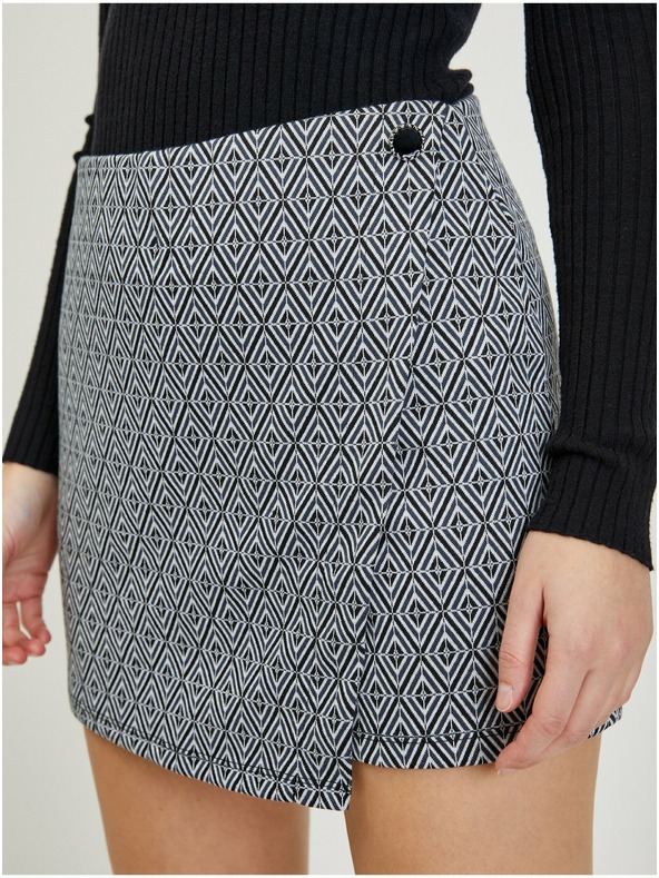 Orsay Schwarzer gemusterter Damen Rock/Shorts ORSAY